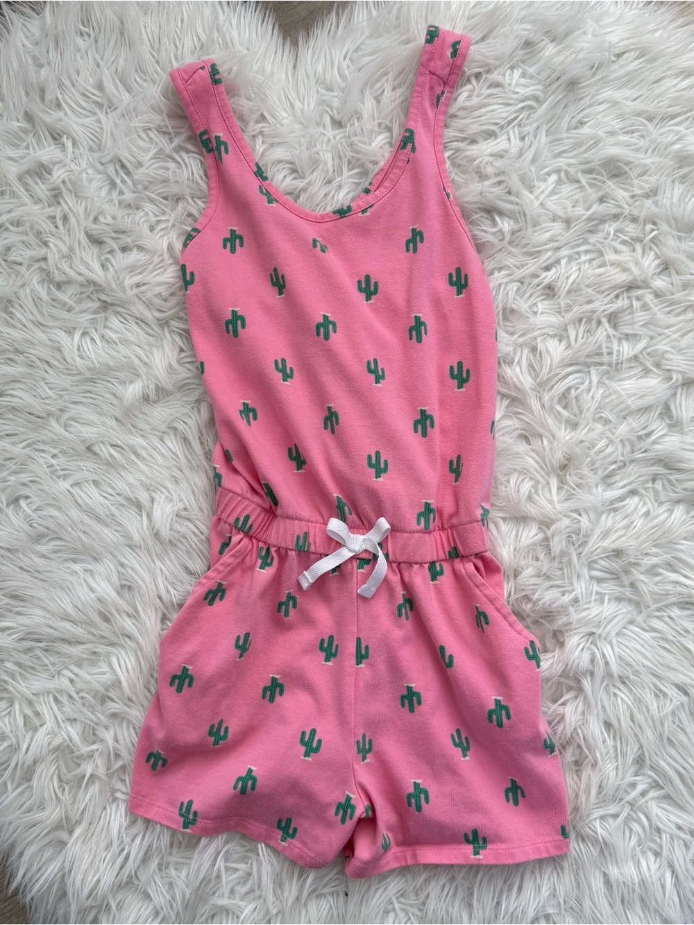 Cat & Jack Pink Cactus-Print One-Piece Romper